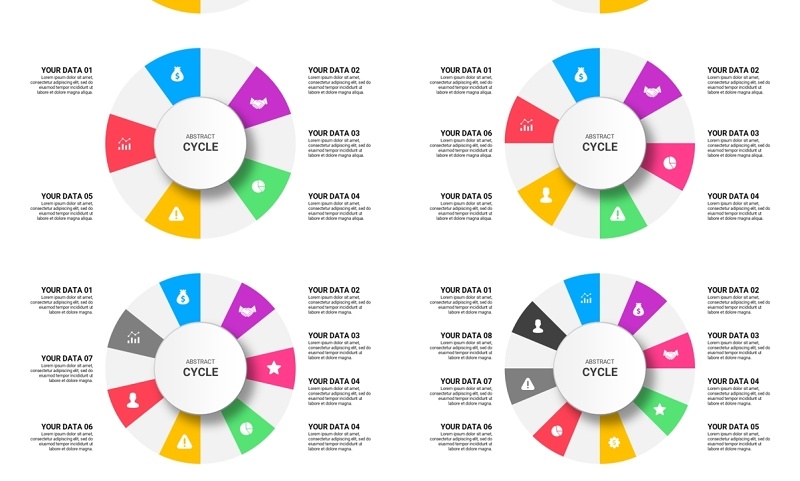 抽象圆形循环图PPT信息图模板Abstract Cycle