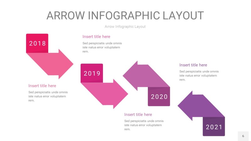 粉紫色箭头PPT信息图表6