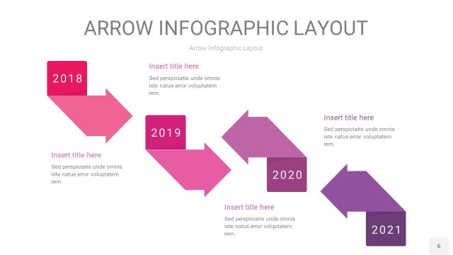 粉紫色箭头PPT信息图表6