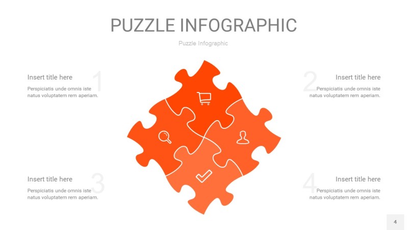橘红色拼图PPT图表4
