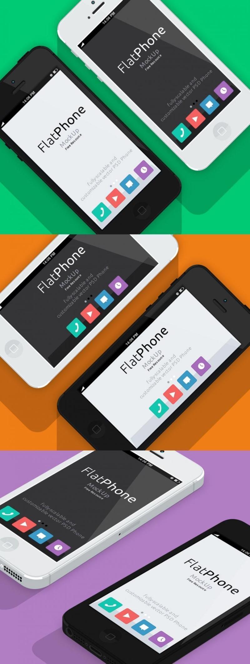 iPhone5&nbsp;扁平化模型&nbsp;PSD