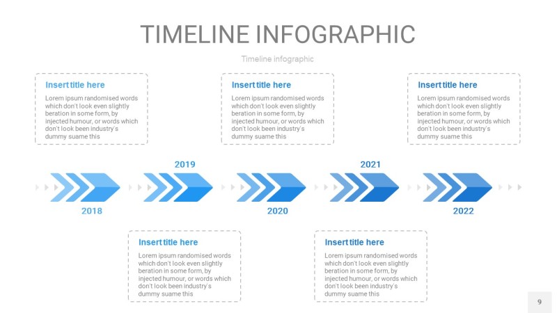天蓝色时间轴PPT信息图9