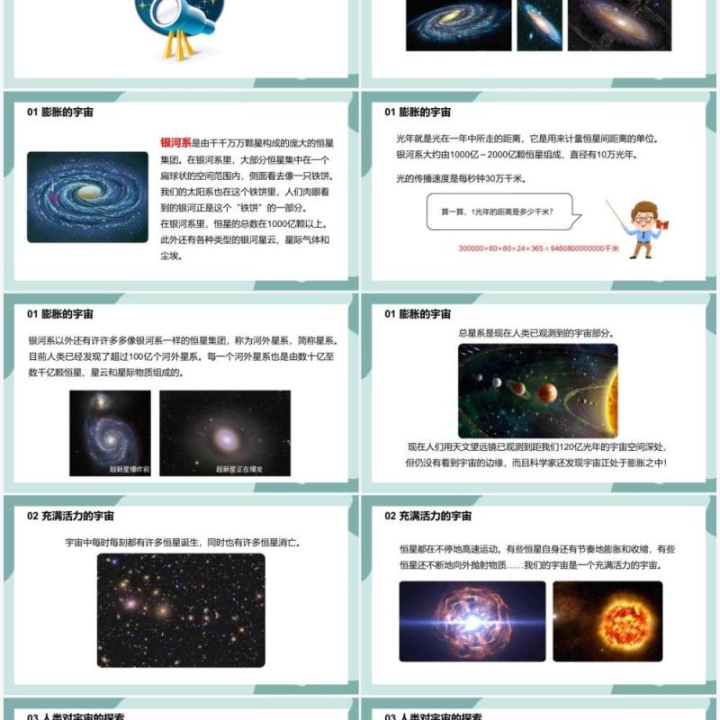 教科版六年级科学下册探索宇宙课件PPT模板