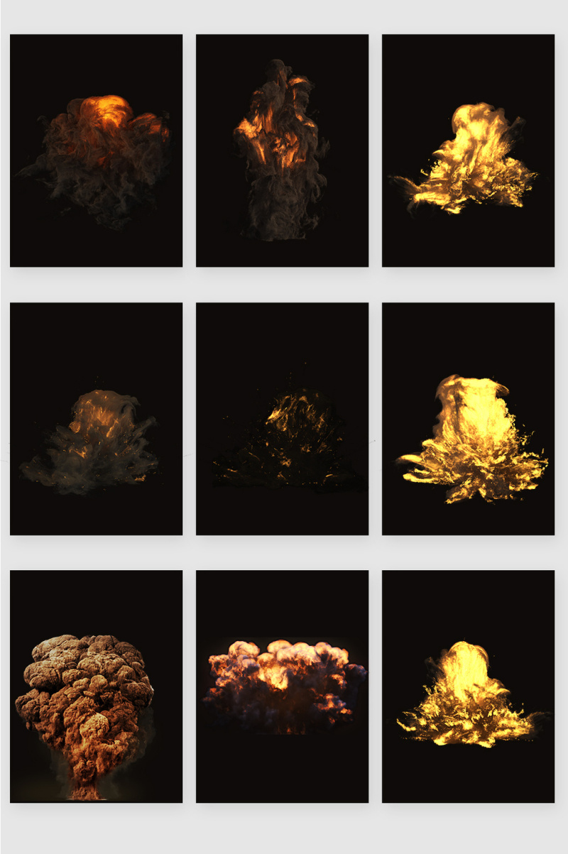 高清免抠爆炸火焰蘑菇云素材