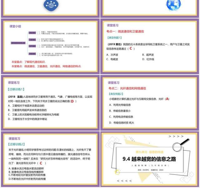 部编版九年级物理全册越来越宽的信息之路课件PPT模板