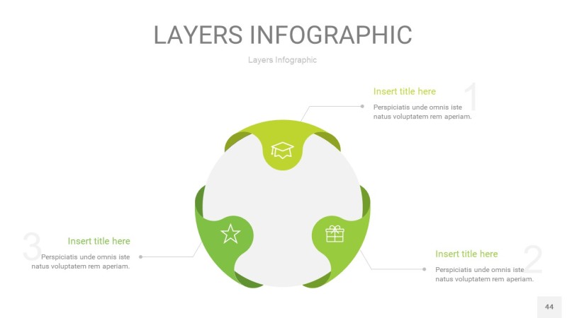嫩绿色3D分层PPT信息图44