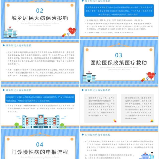蓝色卡通风医院医保政策培训PPT模板 蓝色卡通风医院医保政策培训PPT模板