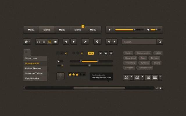 精致网页常用元素——PSD分层素材