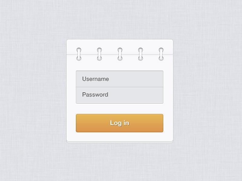 翻页登录界面PSD素材