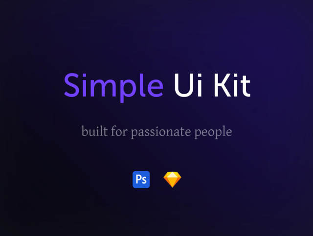用于Sketch＆Photoshop，简单的UI工具包的现代和简约UI工具包