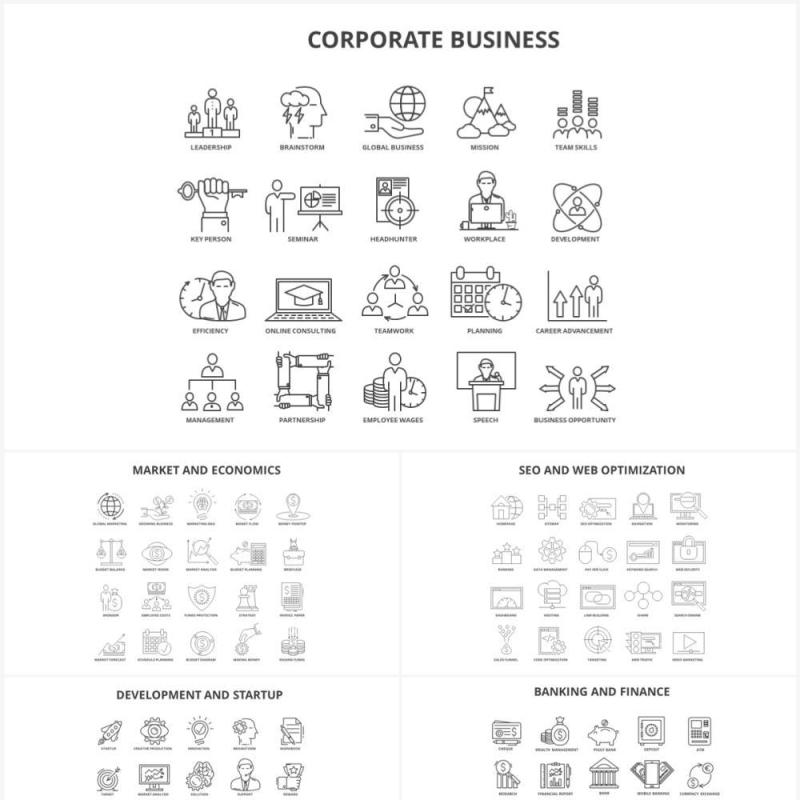 黑白图标图形PPT元素Icons