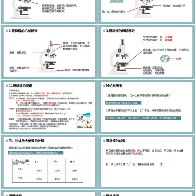 部编版七年级生物上册练习使用显微镜课件PPT模板