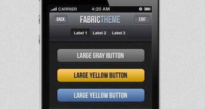 面料iPhone App UI Kit Psd