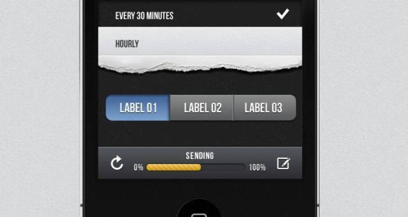 面料iPhone App UI Kit Psd