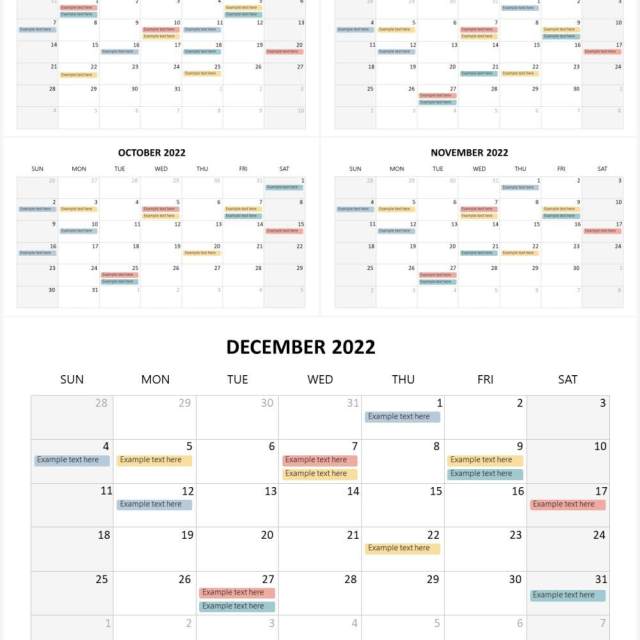 2021-2022年日历第一个星期日PPT素材图表Calendar 1st Sunday