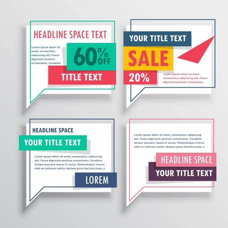 促销销售横幅集合在不同的风格
