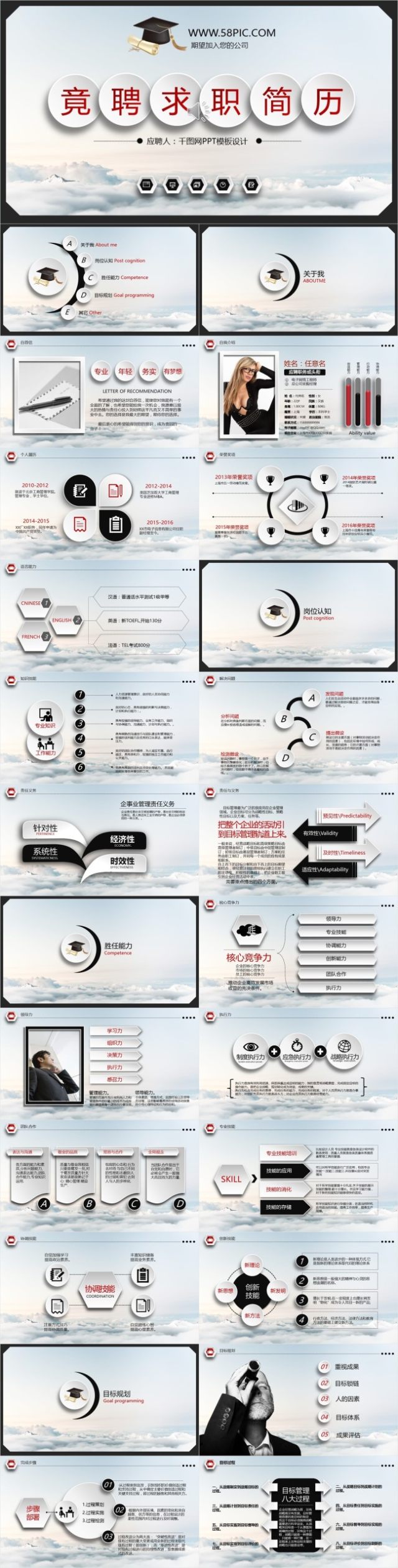 灰色个人应聘简历PPT模板设计 灰色个人应聘简历PPT模板设计