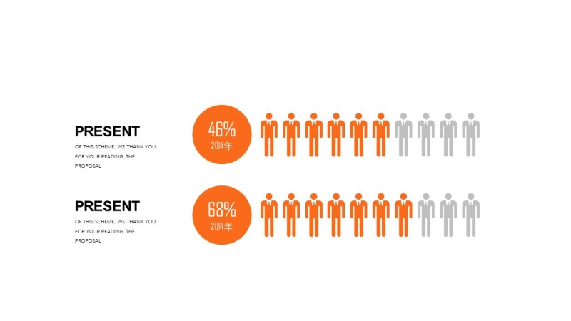 橙色简约通用PPT图表-28