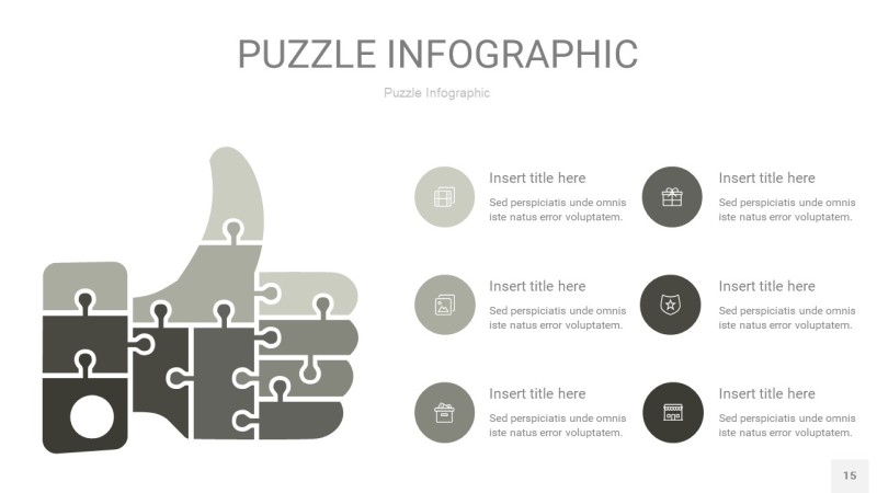 灰色拼图PPT图表15