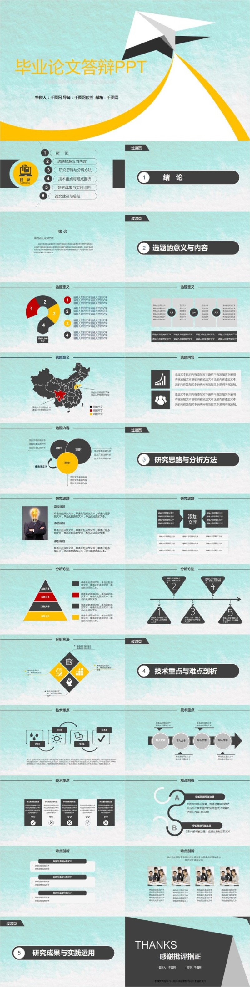 毕业论文答辩原创PPT模板