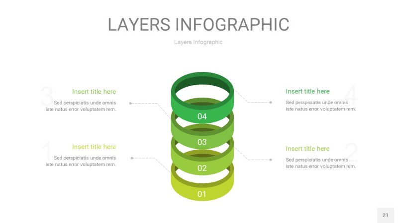 嫩绿色3D分层PPT信息图21