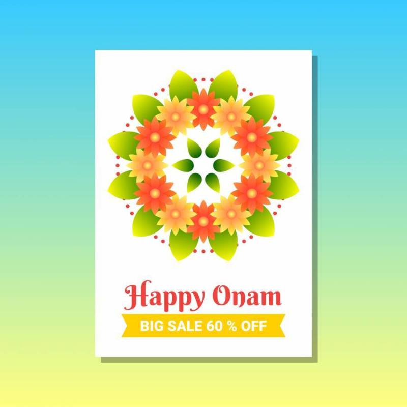 南印度丰收节快乐Onam创意促销横幅