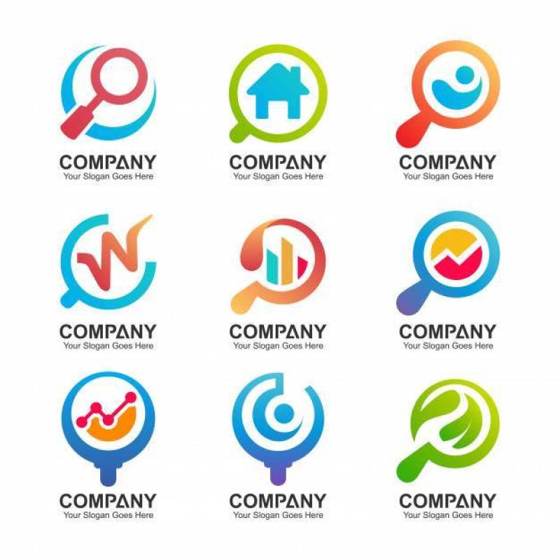 magnifying glass logo collection