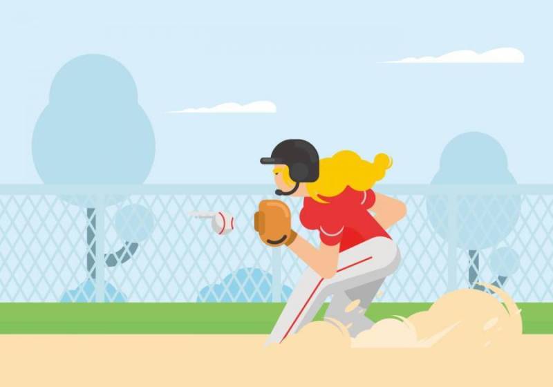 垒球运动员的插图