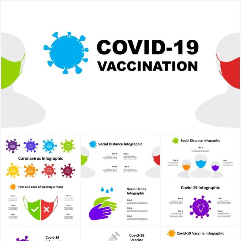 2019冠状病毒疾病疫苗接种医疗医学信息图表PPT素材元素Covid-19
