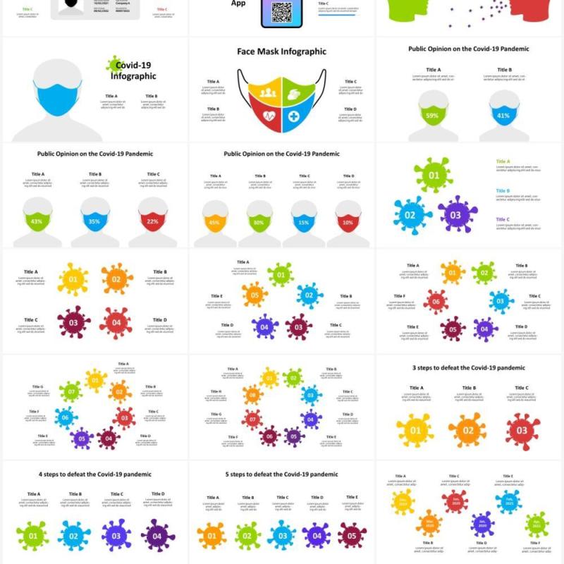 2019冠状病毒疾病疫苗接种医疗医学信息图表PPT素材元素Covid-19