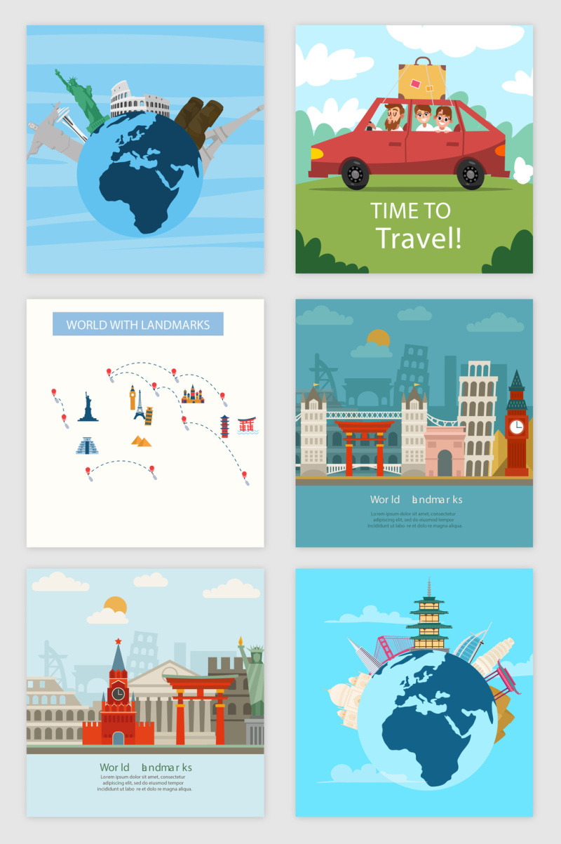环球旅游相关的矢量素材