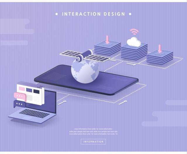 6款数据传输UI设计2.5D互联网三维插画作品网页插图APP设计素材