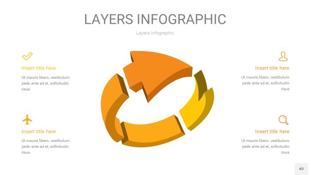 黄色3D分层PPT信息图40