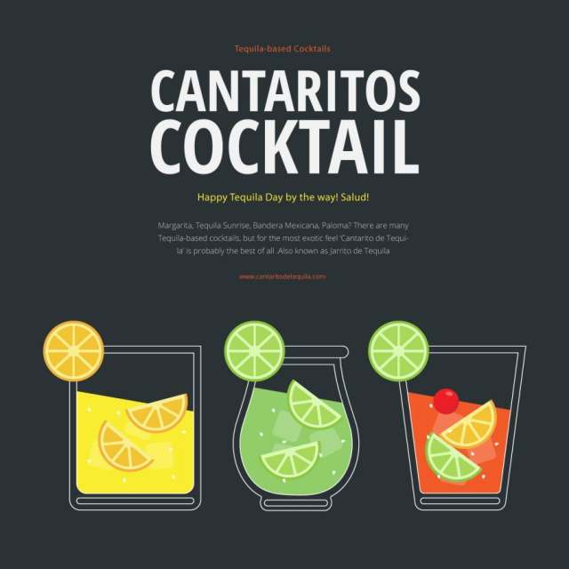 Cantaritos鸡尾酒广告图形说明模板