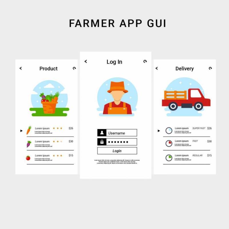 农夫App UI模板矢量