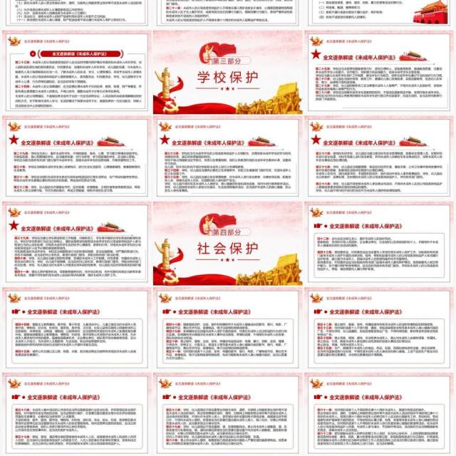 红色党政风未成年人保护法条例解读PPT模板 红色党政风未成年人保护法条例解读PPT模板