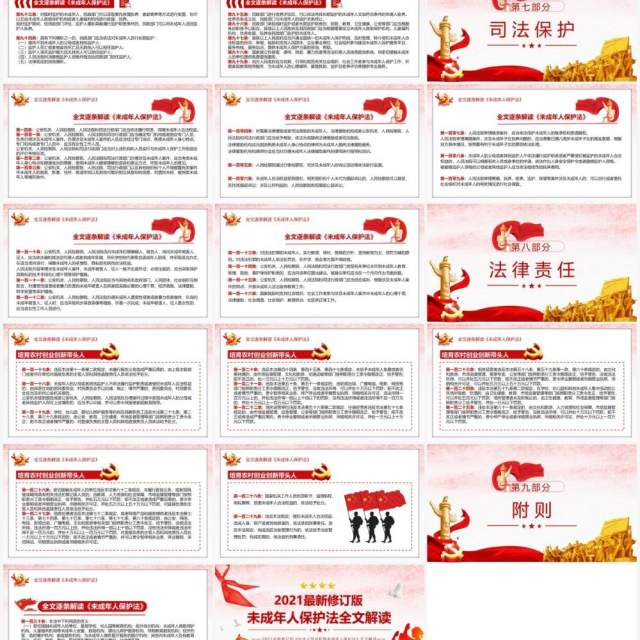 红色党政风未成年人保护法条例解读PPT模板 红色党政风未成年人保护法条例解读PPT模板
