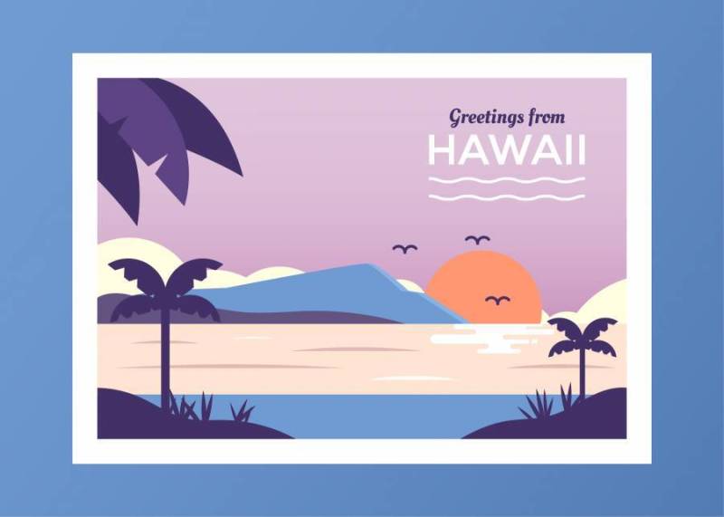 明信片从夏威夷传染媒介