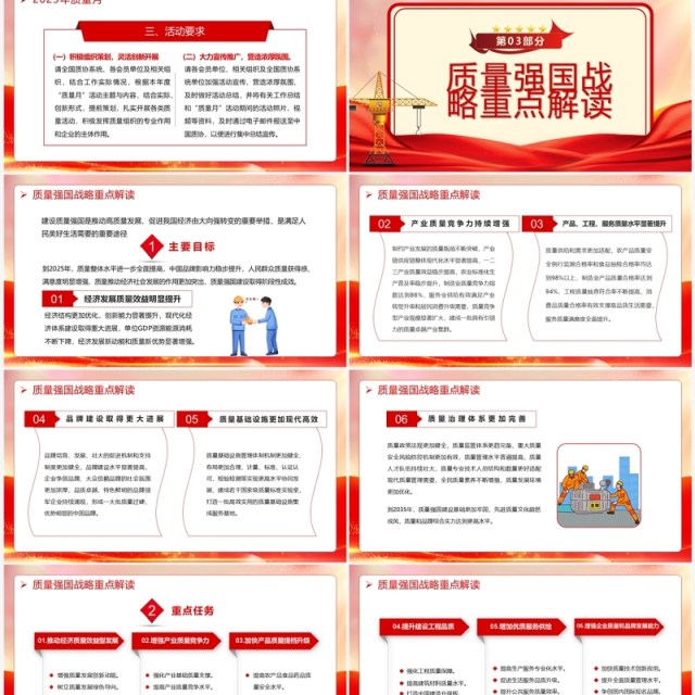 落实质量强国战略推动质量效益提升PPT模板 落实质量强国战略推动质量效益提升PPT模板