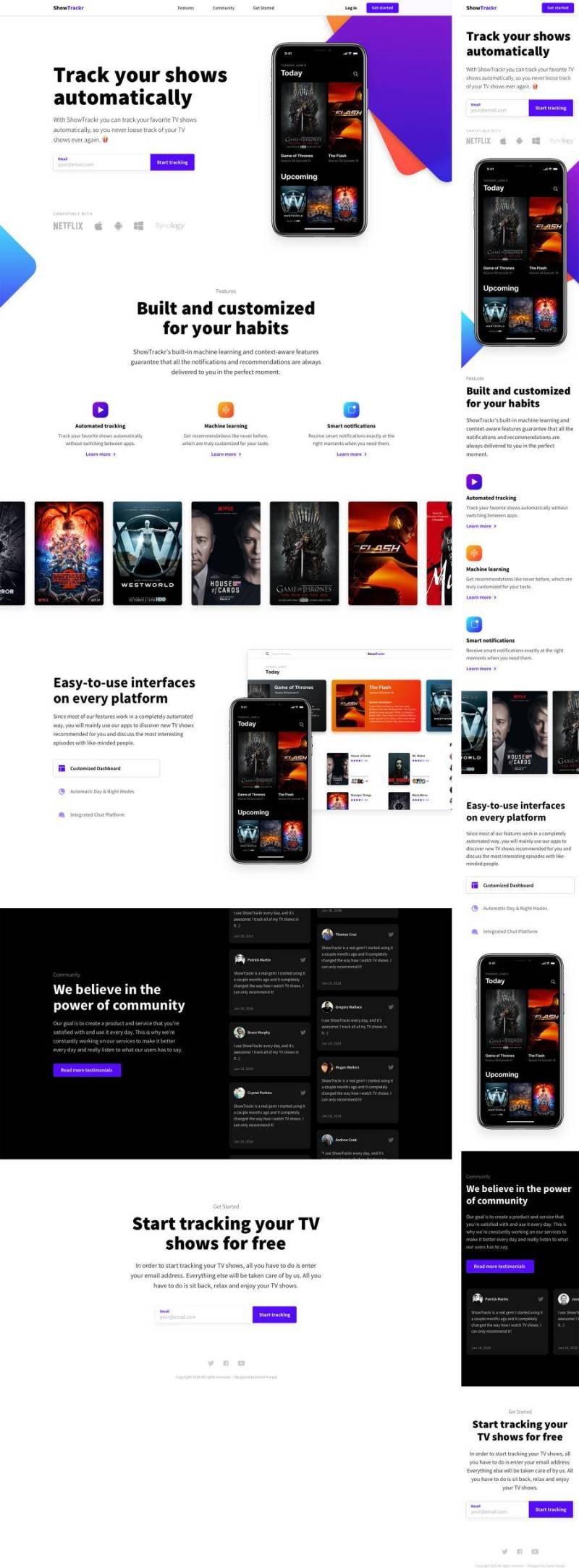 ShowTracker 着陆页