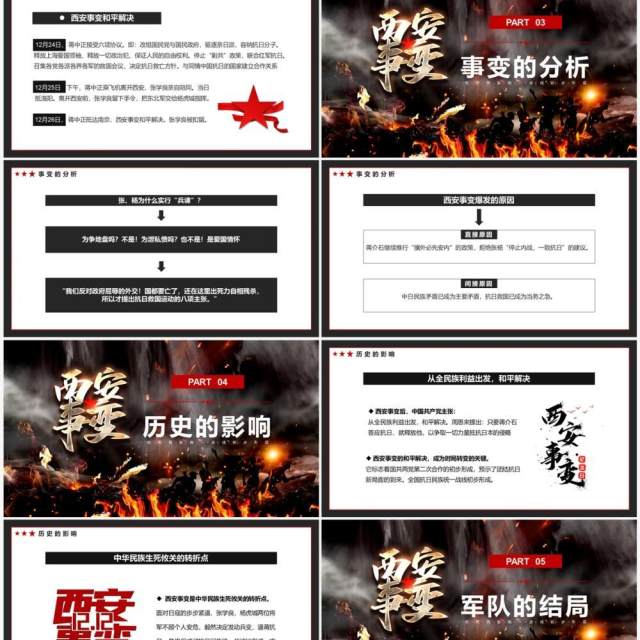 黑色大气西安事变纪念日PPT模板 黑色大气西安事变纪念日PPT模板