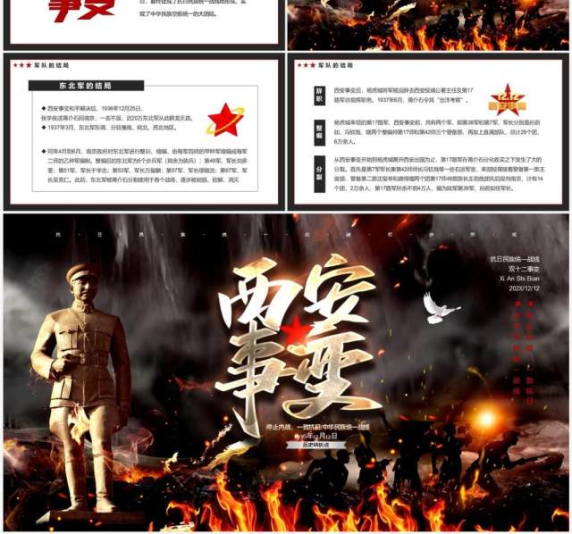 黑色大气西安事变纪念日PPT模板 黑色大气西安事变纪念日PPT模板