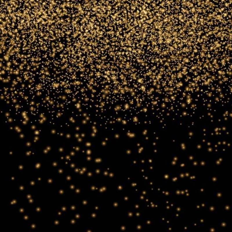 金子在黑背景的闪烁纹理