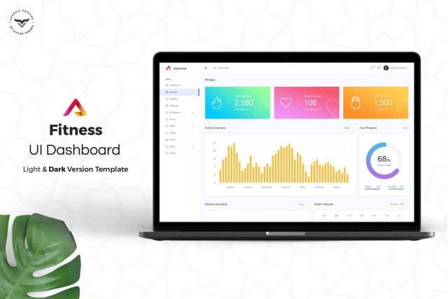 健身管理网站后台仪表板用户UI界面工具包PSD模板Fitness-Admin-Dashboard-UI-Kit 健身管理网站后台仪表板用户UI界面工具包PSD模板Fitness-Admin-Dashboard-UI-Kit