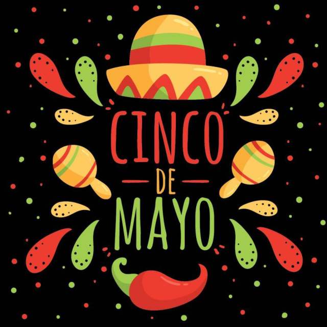 黑色矢量Cinco De Mayo