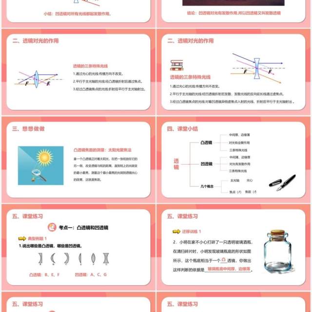 部编版5.1第五章透镜八年级物理课件PPT模版