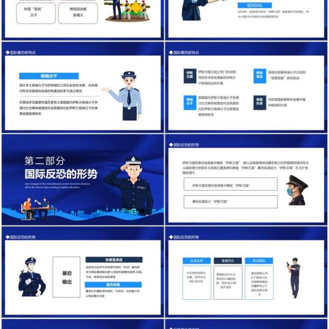 国际反恐形势新变化影响安全教育主题班会动态PPT模板