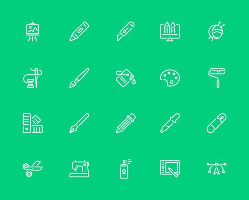 20 枚设计和工艺元素图标