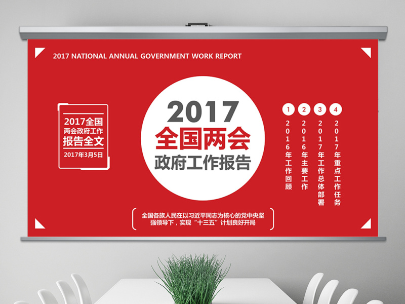 2017全国两会政府工作报告全文ppt