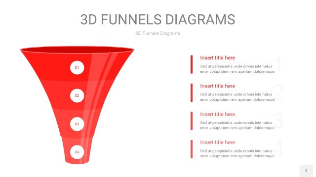 红色3D漏斗PPT信息图表2